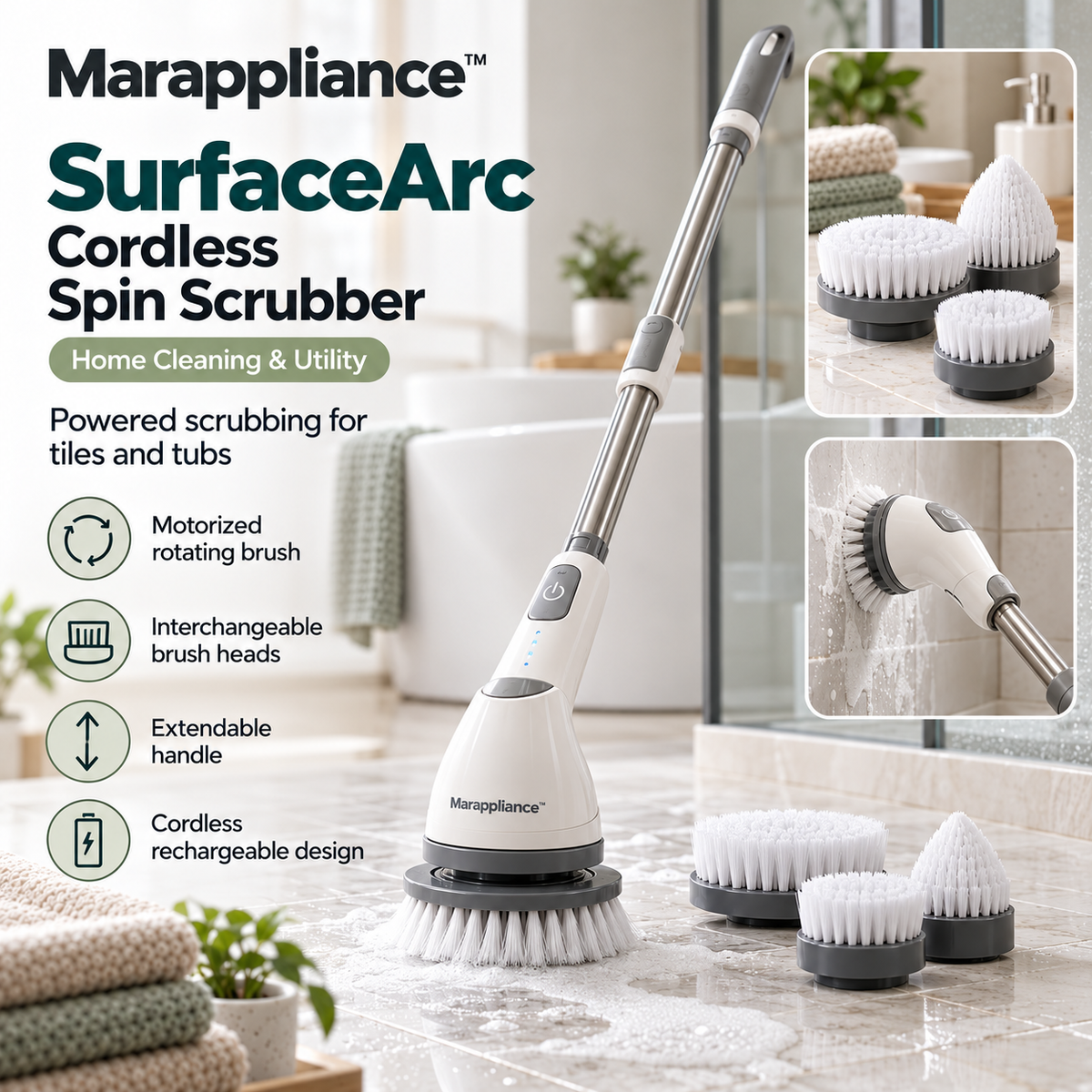 Marappliance™ SurfaceArc Cordless Spin Scrubber